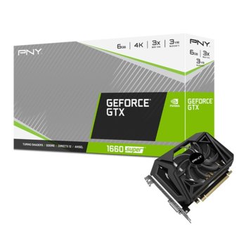 Видео карта Nvidia GeForce GTX 1660 SUPER, 6GB, PNY GeForce GTX 1660 SUPER, 192-bit, GDDR6, DisplayPort, HDMI, DVI | JAR Computers PNY GeForce GTX 1660 SUPER, 6GB GDDR6