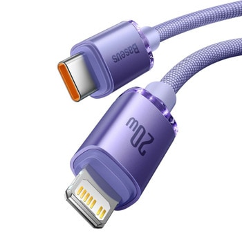 кабел baseus usb c м to lightning м 1.2m purple