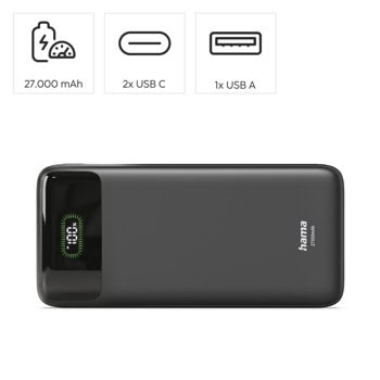 външна батерия power bank hama pd27-w65 201781 | JAR Computers външна батерия power bank hama pd27-w65 201781