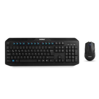 Комплект клавиатура и мишка Everest KM-8000 Q, безжични, мишка (1600 dpi), USB, черни image