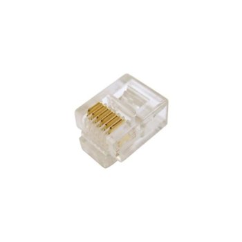 RJ12, Phone Connector 6p/6c, за телефонен кабел | JAR Computers RJ12 Phone Connector 6p/6c за телефонен кабел