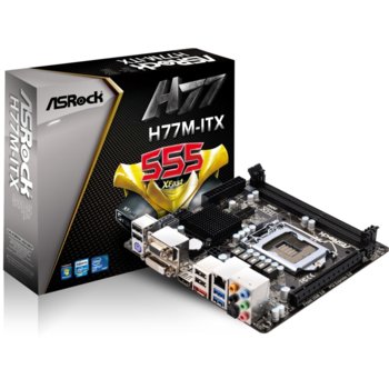 Дънна платка ASRock H77M-ITX, H77, LGA1155, DDR3, PCI-E 3.0 (HDMI & DVI), THX TruStudio™ SB7.1, Lan1000, 2x SATA 6Gb/s RAID 0,1,5,10, 2x USB3.0, miniITX | JAR Computers ASRock H77M-ITX LGA1155 HDMI & DVI DDR3 Mini-ITX