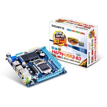Дънна платка Gigabyte H67N-USB3-B3, H67, LGA1155, DDR3, VGA+PCI-E(2xHDMI), SB7.1, Lan1000, SATA RAID 0,1,5,10, 2xSATA 6Gb/s, 2xUSB3.0, Mini-ITX | JAR Computers Gigabyte H67N-USB3-B3