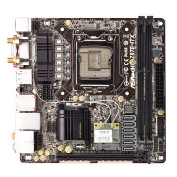 Дънна платка ASRock Z87E-ITX, Z87, LGA1150, DDR3, PCI-E (DP&HDMI&DVI), 6x SATA 6Gb/s, 1x mSATA 6Gb/s, 1x eSATA 4x USB 3.0, mini-ITX | JAR Computers ASRock Z87E-ITX mini-ITX