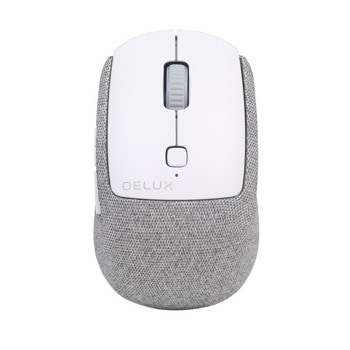 Мишка Delux M520DB, оптична (2400 dpi), безжична, Bluetooth, USB, бяла image