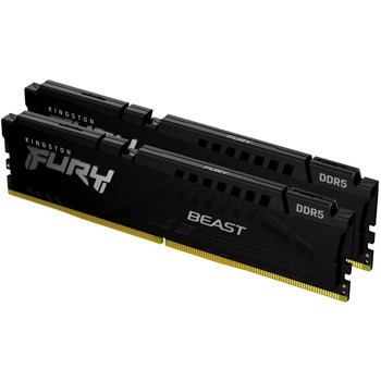 Памет 32GB (2x16GB) DDR5 6400MT/s, Kingston Fury Beast Black, KF564C32BBEK2-32, 1.4V | JAR Computers Kingston Fury Beast BK 2x16GB DDR5 6400MHz