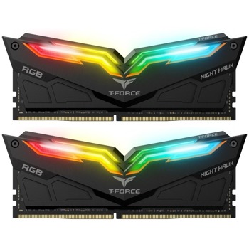 Памет 16GB (2x8GB) DDR4, 3200MT/s, Team Group Elite T-Force Night Hawk Black RGB (TF14D416G3200HC16CDC01), 1.35V | JAR Computers Team Group T-Force Night Hawk Black RGB 16GB (2x8G