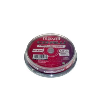 Оптичен носител CD-RW media 700MB, Maxell, 10 бр. | JAR Computers CDRW80 10PK CAKE BOX MAXELL