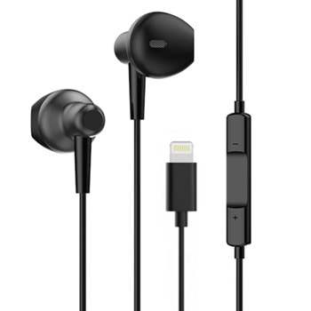Слушалки Yookie XP210, микрофон, Lightning, 1.2m, черни | JAR Computers слушалки yookie xp210 lightning 20649 черни