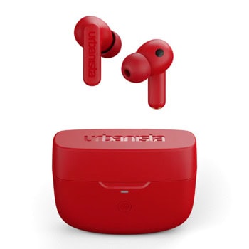 Слушалки Urbanista Atlanta, безжични, Bluetooth, микрофон, 10mm мембрани, безжично зареждане на кутията, IPX4 водоустойчивост, хибридно шумопотискане, до 8 часа време на работа, червени | JAR Computers Urbanista Atlanta Red ATLANTARD