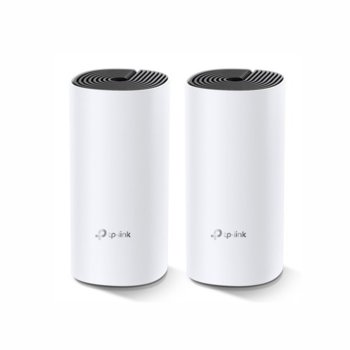 Точка за достъп TP-Link Deco M4 2-pack, 2 броя, 2.4GHz (300Mbps) + 5GHz (867Mbps), Bluetooth, 2x RJ-45, 2x вътрешни антени | JAR Computers TP-Link Deco M4 2-pack