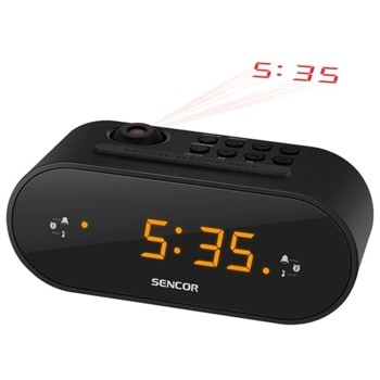 Радиочасовник Sencor SRC 3100 B, цифров, FM тунер, 0.9'' LED дисплей, 10 предварителни настройки, червена проекция на часовника, черен | JAR Computers Sencor SRC 3100 B 2070100040