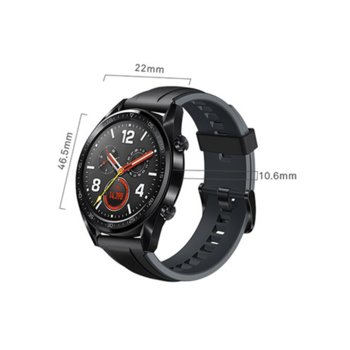 Huawei Watch GT + Fluoroelastomer Strap, Dark Gree