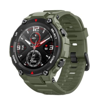 Смарт часовник Xiaomi Amazfit T-Rex Army Green, 1.3" (3.30 cm) AMOLED дисплей, до 20 дни живот на батерията, 14 режима на упражнения, Bluetooth, черен | JAR Computers Xiaomi Amazfit T-Rex Army Green