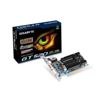 Видео карта GF GT 520, 1GB Gigabyte N520OC-1GI, PCI-E, DDR3, 64bit, HDMI & DVI | JAR Computers GF GT 520 Gigabyte N520OC-1GI