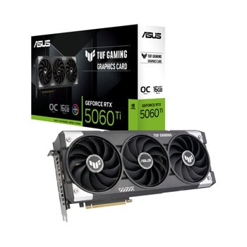 Видео карта Nvidia GF RTX 5060 Ti, 16GB, Asus TUF Gaming, OC, PCI-E 5.0, GDDR7, 128-bit, DisplayPort, HDMI | JAR Computers Asus GF RTX 5060 Ti TUF Gaming OC 16GB