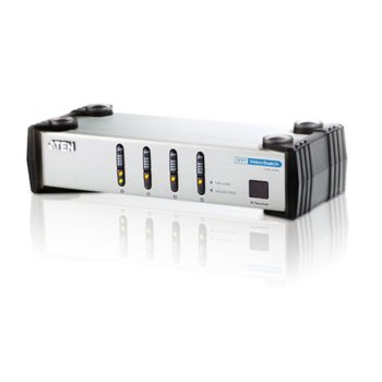 KVM суич ATEN VS461, 4x DVI(ж), 8x RCA Jack(ж) към 1x DVI(ж), 2x RCA Jack(ж), 1 устройство | JAR Computers ATEN VS461 KVM Switch