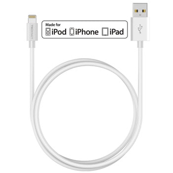 Кабел TeckNet P301 Lightning to USB Cable, от USB A(м) към Lightning(м), 3m, бял | JAR Computers TeckNet P301 Lightning to USB Cable