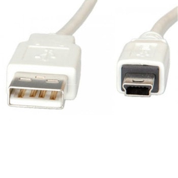 Кабел Roline 11.99.8718, USB A(м) към USB Mini B(м), 1.8m, бял | JAR Computers Roline 11.99.8718 USB A(м) към USB Mini B(м) 1.8m