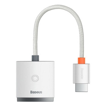 Адаптер Baseus Lite Series WKQX010102, от HDMI(м) към VGA(ж), 0.21m, бял, 1080P@60Hz | JAR Computers Baseus Lite Series WKQX010102