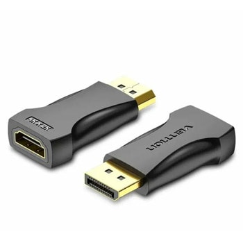 Преходник Vention HBPB0, от DisplayPort(м) към HDMI(ж), черен, 3840x2160@30Hz, позлатени конектори | JAR Computers Vention HBPB0