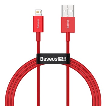 Кабел Baseus Superior Lightning Red (CALYS-A09), от USB-A(м) към Lightning(м), 1m, 2.4A/12W, червен | JAR Computers Baseus Superior Lightning USB Cable CALYS-A09