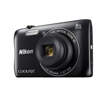 Nikon CoolPix S3700 (Black) + калъф + карта 8GB