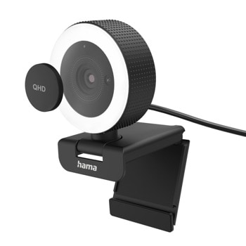 Уеб камера Hama C-850 Pro, микрофон, QHD/30FPS, USB, ринг светлина, черна | JAR Computers Hama C-850 Pro 139989