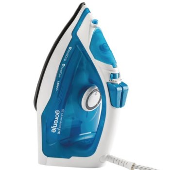 Парна ютия Gorenje SIH1800BLT, 80 гр/мин пара, система против котлен камък, Perfect Glide повърхност, сухо гладене, 1800 W, синя | JAR Computers Парна ютия Gorenje SIH1800BLT