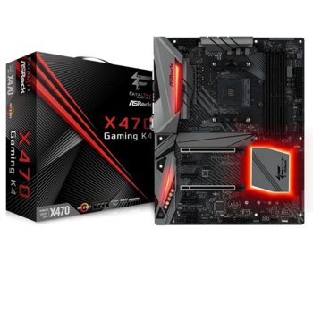 Дънна платка ASRock, X470 GAMING K4, X470, AM4, M.2, DDR2, 6 x SATA3 6.0 Gb/s, PCIe, (1 x HDMI/1 x Optical SPDIF/1 x USB 3.1 Gen2 Type-A Port/1 x USB 3.1 Gen2 Type-C Port/1 x RJ-45 LAN/HD Audio Jacks), ATX | JAR Computers ASRock X470 GAMING K4