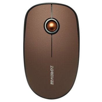 Мишка ZornWee W150, оптична (1600 dpi), безжична, USB, 3 бутона, кафява image