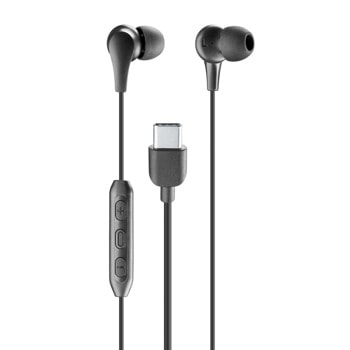 Слушалки Cellularline Music Sound, микрофон, тип "тапи", USB-C, черни | JAR Computers Cellularline Music Sound IT9370