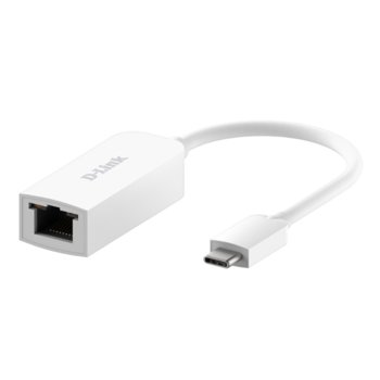 Мрежови адаптер D-Link DUB-E250, от USB-C(м) към 10/100/1000/2500 RJ-45(ж), бял | JAR Computers D-Link DUB-E250