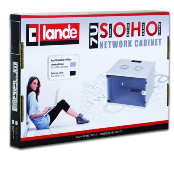 Комуникационен шкаф Lande LN-SH12U5440-LG-F0, 19", 12U, 540x400mm, стъклена врата, светло сив | JAR Computers Lande, 12U 19 SOHO LN-SH12U5440-LG-F0