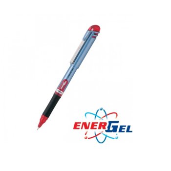 Ролер Pentel Energel BLN15, червен цвят на писане, дебелина на линията 0.7 mm, гел, син, цената е за 1бр. (продава се в опаковка от 12бр.) | JAR Computers Pentel Energel BLN15
