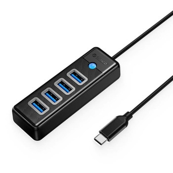 USB Хъб Orico 4-Port Hub, 4 порта, от USB Type-C, към 4x USB 3.0 Type-A, черен | JAR Computers Orico 4-Port Hub PW4U-C3-015-BK-EP