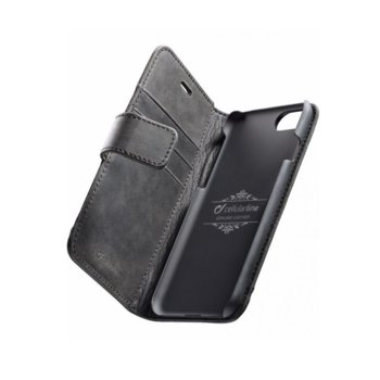 Kалъф за iPhone 7/8, естествена кожа, Cellular Line Book Supreme, ръчна изработка, чeрeн | JAR Computers Cellular Line Book Supreme iPhone 7 8