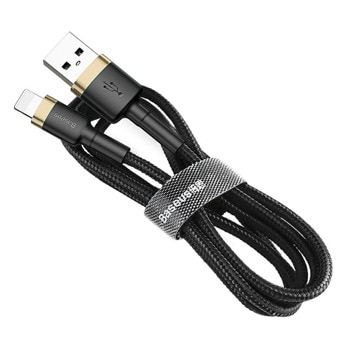 Кабел Baseus Cafule USB Lightning Cable (CALKLF-BV1), от USB A(м) към Lightning(м), 1m, 7.5W, черен | JAR Computers Baseus Cafule USB Lightning Cable CALKLF-BV1