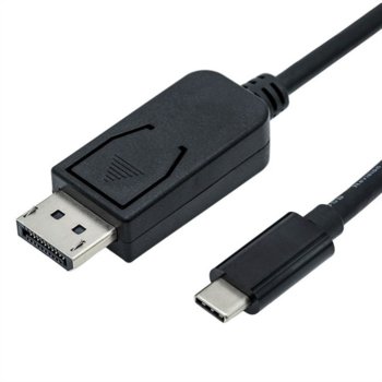 Кабел Roline 11.04.5846, от USB 3.1 Type C(м) към Display Port(м), 2m, черен, 4096x2160 макс. резолюция | JAR Computers Roline 11.04.5846 USB Type C(м) to Display Port(м)
