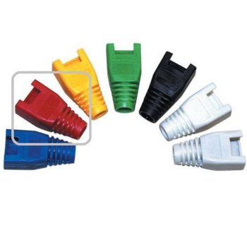 Маншон за конектори RJ45, червен | JAR Computers Протектор за RJ-45 конектор, червен