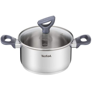 Тенджера Tefal G7124645, вместимост 5 литра, 24 см, неръждаема стомана, капак, сребриста | JAR Computers Tefal G7124645