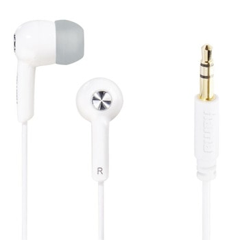 Слушалки Hama Gloss, микрофон, 20Hz-20kHz честотен диапазон, 1.2 м. кабел, тип "тапи", бели | JAR Computers Hama Gloss White 184132