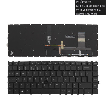 Клавиатура за лаптоп HP, съвместима със серия EliteBook 840 G7, черна, без рамка, голям Enter, с подсветка | JAR Computers KBD for HP EliteBook 840 G7