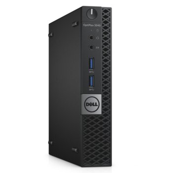 Мини компютър Dell OptiPlex 3040 Micro (N001O3040M_UBU), дву-ядрен Skylake Intel Pentium G4400T 2.9GHz, 4GB DDR3L RAM, 500GB 7200 rpm, 4x USB3.0, клавиатура и мишка, Linux, 1.28kg | JAR Computers Dell OptiPlex 3040 Micro N001O3040M_UBU