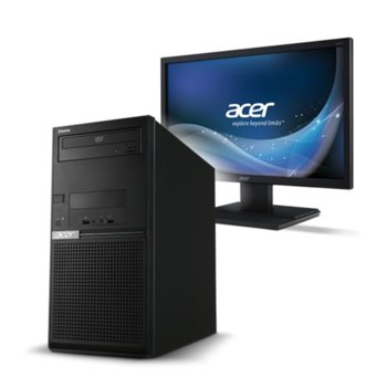 Настолен компютър Acer Extensa M2610 (DT.X0CEX.004) в пакет с монитор 21.5" Acer V226HQLbd, дву-ядрен Intel Pentium G3250 3.20GHz, 4GB RAM, 1TB HDD, GeForce GT705 1GB (HDMI & DVI), Lan1000, клавиатура & мишка, Free DOS | JAR Computers Acer Extensa M2610 DT.X0CEX.004 & Acer V226HQLbd