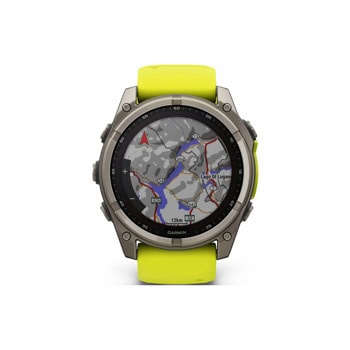 Смарт часовник Garmin FENIX 8 - 47 мм, Solar Sapphire, 1.3"(3.30), 32 GB вградена памет, Bluetooth, ANT, GPS, компас, 21 дни време на работа, съ силиконова каишка, жълт | JAR Computers Garmin FENIX 8 Sapphire Yellow