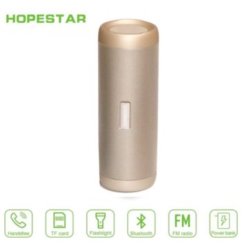 HOPESTAR P4 BT/Torch/Power bank/IP/USB/SD/FM Gold