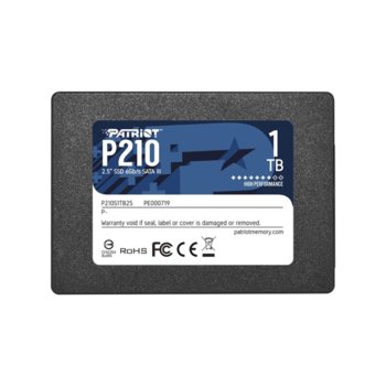 Памет SSD 1TB, Patriot P210, SATA 6Gb/s, 2.5" (6.35 cm), скорост на четене 520MB/S, скорост на запис 430MB/s | JAR Computers Patriot P210 1TB