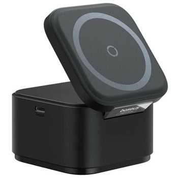 Безжично зарядно Baseus 2in1 MagPro (P10264100123-00), от USB-C(м) към безжично зареждане, 9V/3A, черно, 20W, прибиращ се кабел, MagSafe | JAR Computers Baseus 2in1 MagPro 20W P10264100123-00