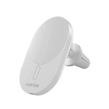 Безжично зарядно Canyon OnGrip 105, от USB-C(ж) към безжично зареждане, 9V/2.22A, бяло, 15W | JAR Computers Canyon OnGrip 105 White CNS-CCH105W